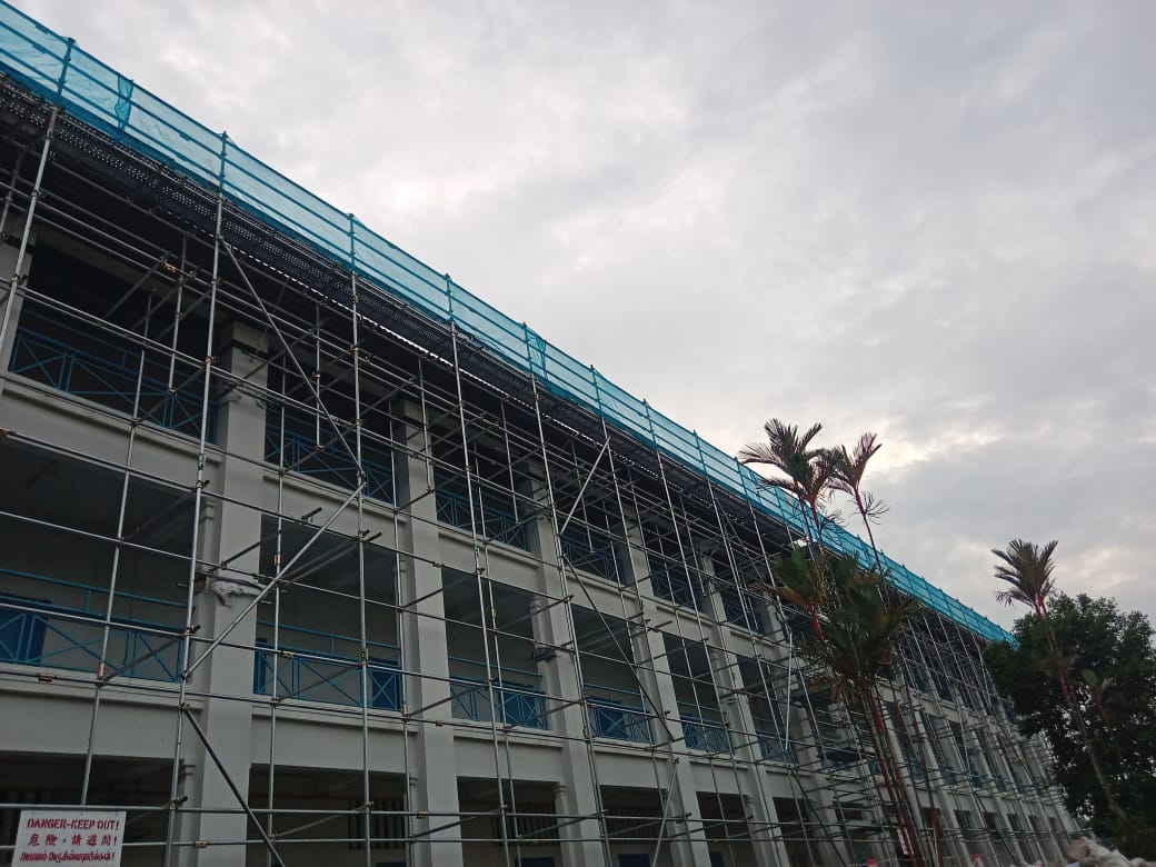 Industrial scaffolding setup